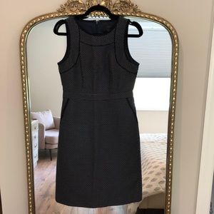 J.Crew Navy Polka Dot Sheath Dress Size 6